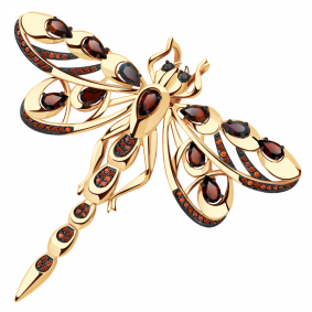 Золотая брошь- подвеска Александра с подвижным элементом и миксом камней бш134-2ск-к бш134-2ск-к фото