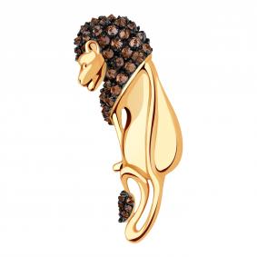 Золотая брошь Александра бш140-20ск-ш с фианитом бш140-20ск-ш фото