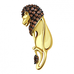 Брошь из лимонного золота Александра бш140-20сл-ш с фианитом бш140-20сл-ш фото