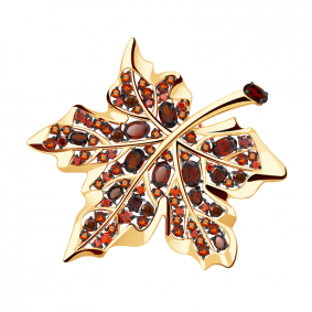 Золотая брошь Александра бш145-2ск-к с фианитом и гранатом бш145-2ск-к фото