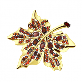 Брошь из лимонного золота Александра бш145-2сл-к с фианитом и гранатом бш145-2сл-к фото