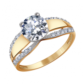 Золотое кольцо Александра к111803ск-9 с Swarovski к111803ск-9 фото