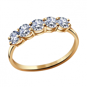 Золотое кольцо Александра к340-62ск с Swarovski к340-62ск фото