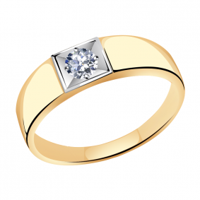 Золотое кольцо Александра к599-62ск с Swarovski к599-62ск фото