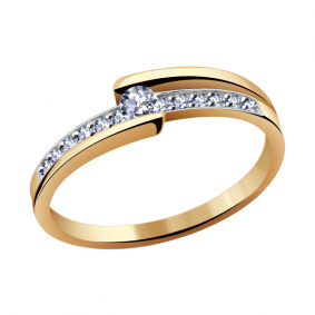 Золотое кольцо Александра к720-62ск с Swarovski к720-62ск фото