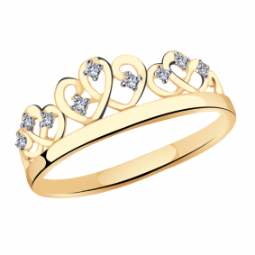 Золотое кольцо Александра к764ск с фианитом к764ск фото