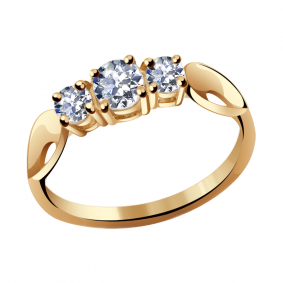 Золотое кольцо Александра к771-62ск с фианитом и Swarovski к771-62ск фото