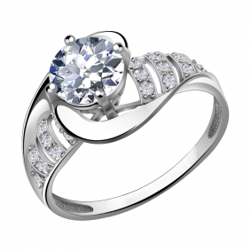 Кольцо из белого золота Александра к779-62сб с Swarovski к779-62сб фото