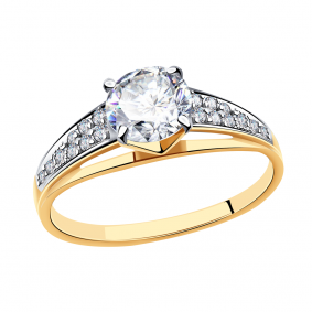 Золотое кольцо Александра к780-62ск с Swarovski к780-62ск фото