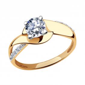 Золотое кольцо Александра к781-62ск с Swarovski к781-62ск фото