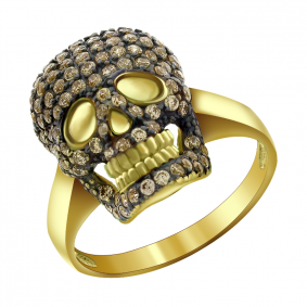 Кольцо из лимонного золота Александра к784-20сл-ш с фианитом к784-20сл-ш фото