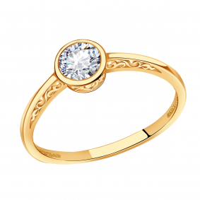 Золотое помолвочное кольцо Александра с фианитом к823-62ск к823-62ск фото