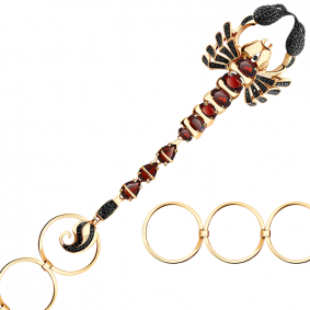 Золотое кольцо Александра к844-2ск с фианитом и гранатом к844-2ск фото