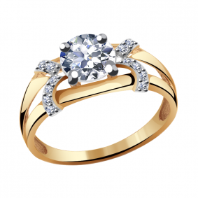 Золотое кольцо Александра к867-62ск с Swarovski к867-62ск фото