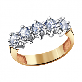 Золотое кольцо Александра к871-62сбк с Swarovski к871-62сбк фото
