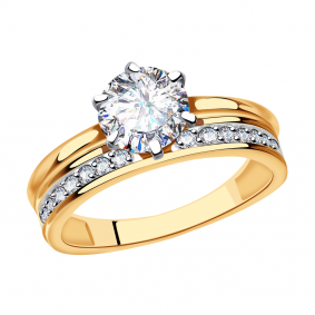 Золотое кольцо Александра к873-62ск с Swarovski к873-62ск фото