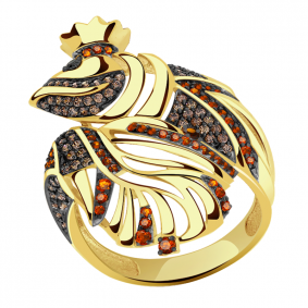 Кольцо из лимонного золота Александра к874-20сл-кчш с фианитом к874-20сл-кчш фото