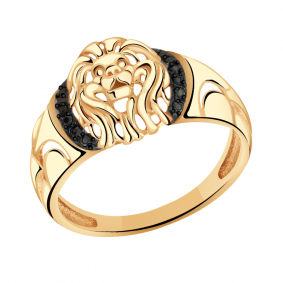 Золотое кольцо Александра к875-20ск-ч с фианитом к875-20ск-ч фото