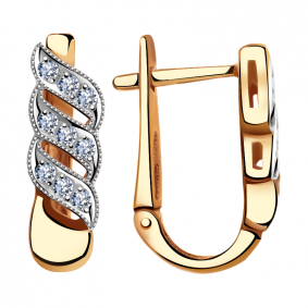 Золотые серьги Александра кл100асбк с фианитом кл100асбк фото