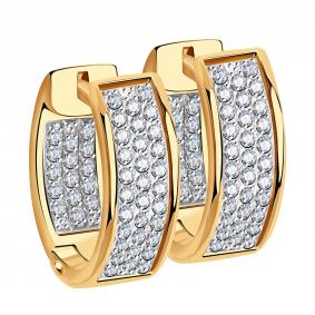 Золотые серьги Александра кл1049аск с фианитом кл1049аск фото