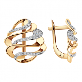 Золотые серьги Александра кл1080аск с фианитом кл1080аск фото