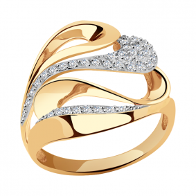 Золотое кольцо Александра кл1080ск с фианитом кл1080ск фото