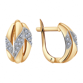 Золотые серьги Александра кл1133аск с фианитом кл1133аск фото