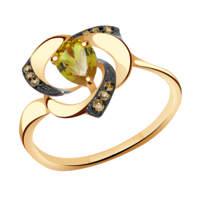 Золотое кольцо Александра кл1148-48ск-ш с фианитом и султанитом кл1148-48ск-ш фото