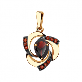 Золотая подвеска Александра кл1148б-2ск-к с фианитом и гранатом кл1148б-2ск-к фото