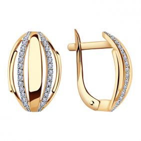 Золотые серьги Александра кл1154аск с фианитом кл1154аск фото