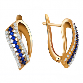 Золотые серьги Александра кл1196аск-с с фианитом кл1196аск-с фото