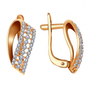 Золотые серьги Александра кл1196аск с фианитом кл1196аск фото