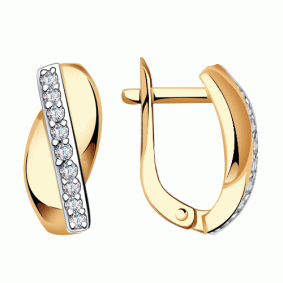 Золотые серьги Александра кл1218аск с фианитом кл1218аск фото