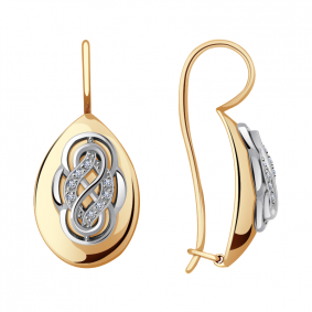 Золотые серьги Александра кл1257асбк с фианитом кл1257асбк фото