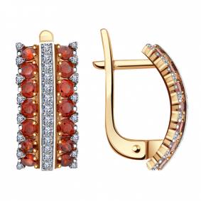 Золотые серьги Александра кл1281аск-к с фианитом кл1281аск-к фото