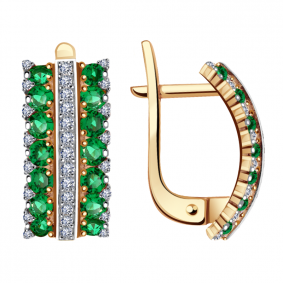 Золотые серьги Александра кл1281аск с фианитом кл1281аск фото