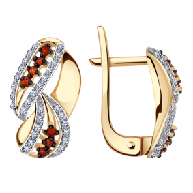 Золотые серьги Александра кл1284аск-к с фианитом кл1284аск-к фото