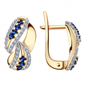 Золотые серьги Александра кл1284аск с фианитом кл1284аск фото