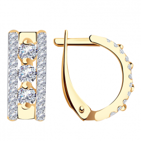 Золотые серьги Александра кл1286аск с фианитом кл1286аск фото