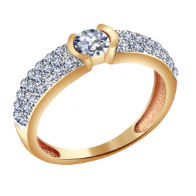 Золотое кольцо Александра кл1383-62ск с Swarovski кл1383-62ск фото