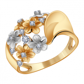 Золотое кольцо Александра кл1435сбк с фианитом кл1435сбк фото