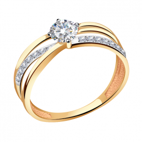 Золотое кольцо Александра кл1450-62ск с Swarovski кл1450-62ск фото