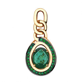 Золотая подвеска Александра кл1468б-13ск-з с фианитом и кварцем кл1468б-13ск-з фото