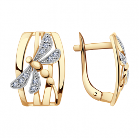 Золотые серьги Александра кл1473аск с фианитом кл1473аск фото