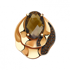 Золотая подвеска Александра кл1481б-4ск с фианитом и раухтопазом кл1481б-4ск фото