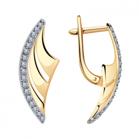 Золотые серьги Александра кл1518аск с фианитом кл1518аск фото