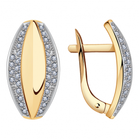 Золотые серьги Александра кл1564аск с фианитом кл1564аск фото