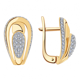 Золотые серьги Александра кл1567аск с фианитом кл1567аск фото