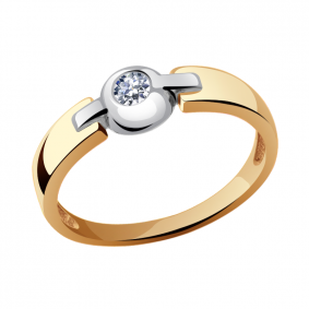 Золотое кольцо Александра кл1568-62сбк с Swarovski кл1568-62сбк фото