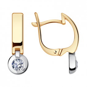 Золотые серьги Александра кл1568а-62сбк с Swarovski кл1568а-62сбк фото